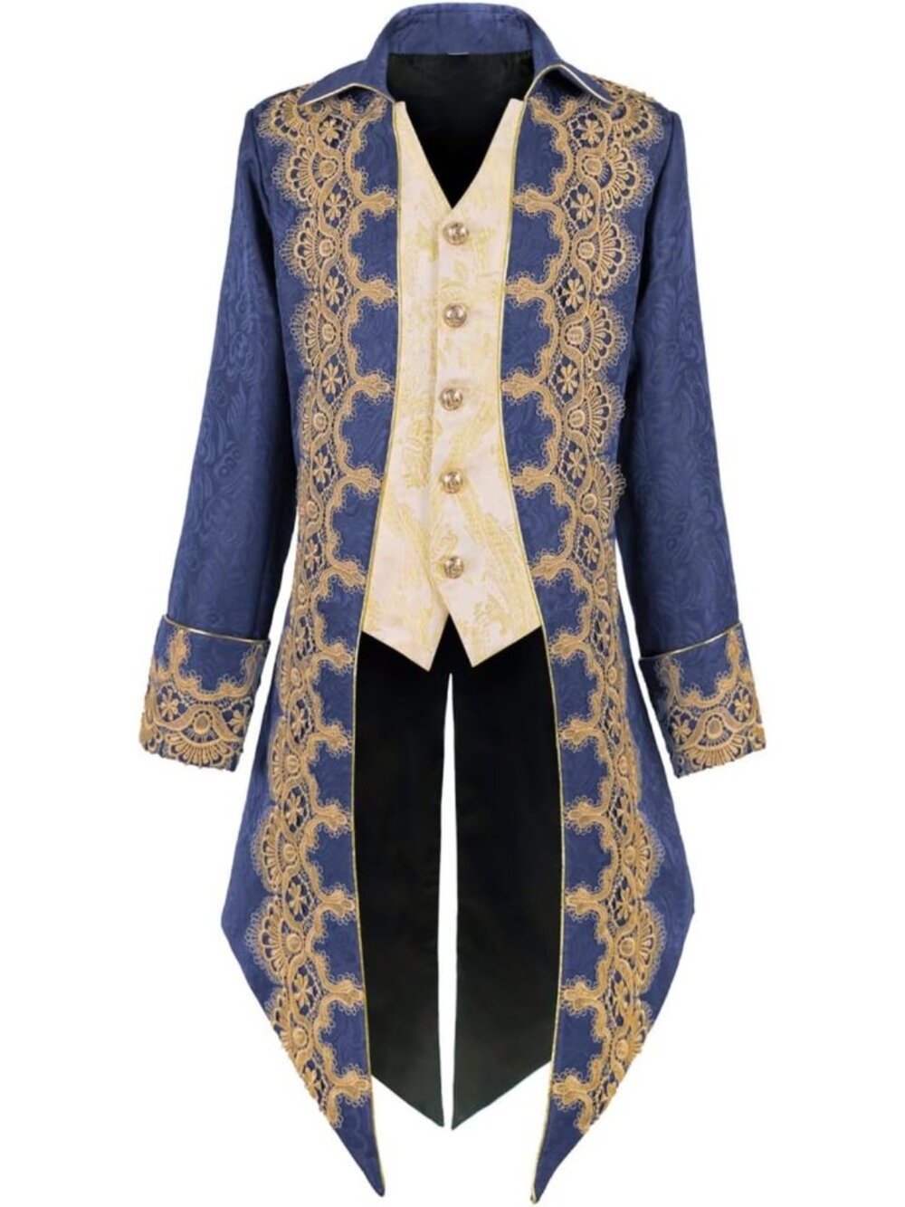 Vintage Gothic Steampunk Tuxedo Jacket for Men - Embroidered Tailcoat Style